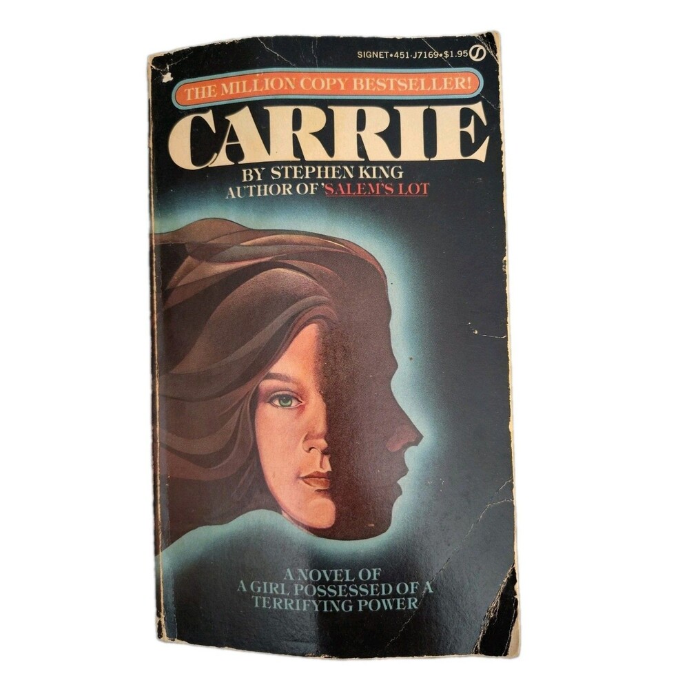Vintage Stephen King CARRIE Paperback 1st Printing 1975 Signet E6410 Horror...